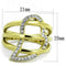 Gold Wedding Ring Sets TK1913 Two-Tone Gold - Stainless Steel Ring with Crystal