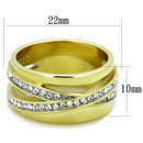 Gold Wedding Ring Sets TK1914 Two-Tone Gold - Stainless Steel Ring with Crystal