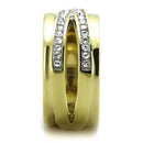 Gold Wedding Ring Sets TK1914 Two-Tone Gold - Stainless Steel Ring with Crystal