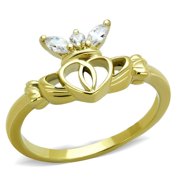 Gold Wedding Ring Sets TK1926 Gold - Stainless Steel Ring with CZ