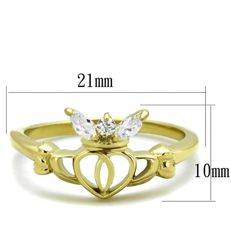 Gold Wedding Ring Sets TK1926 Gold - Stainless Steel Ring with CZ