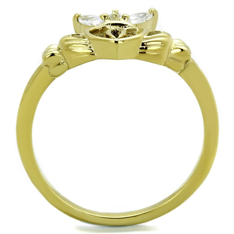 Gold Wedding Ring Sets TK1926 Gold - Stainless Steel Ring with CZ