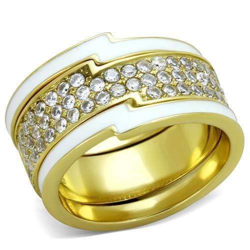 Gold Wedding Ring Sets TK2035 Gold - Stainless Steel Ring with CZ