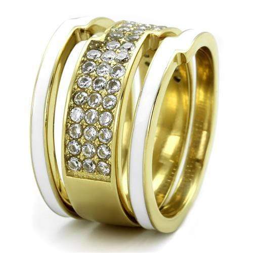 Gold Wedding Ring Sets TK2035 Gold - Stainless Steel Ring with CZ