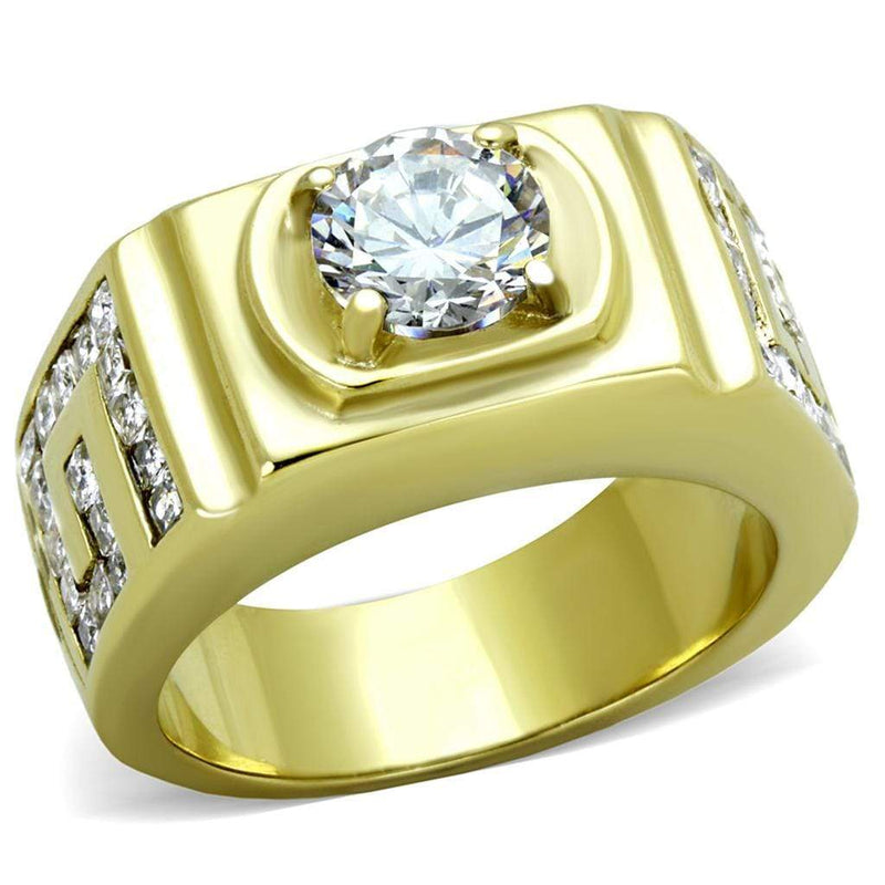 Gold Wedding Ring Sets TK2045 Gold - Stainless Steel Ring with CZ