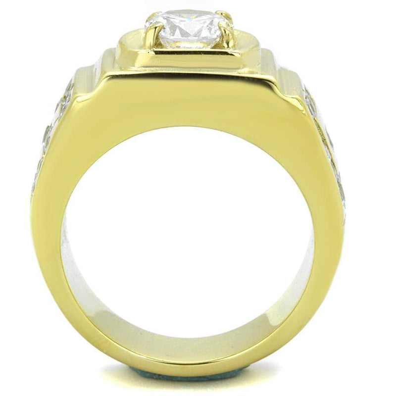 Gold Wedding Ring Sets TK2045 Gold - Stainless Steel Ring with CZ