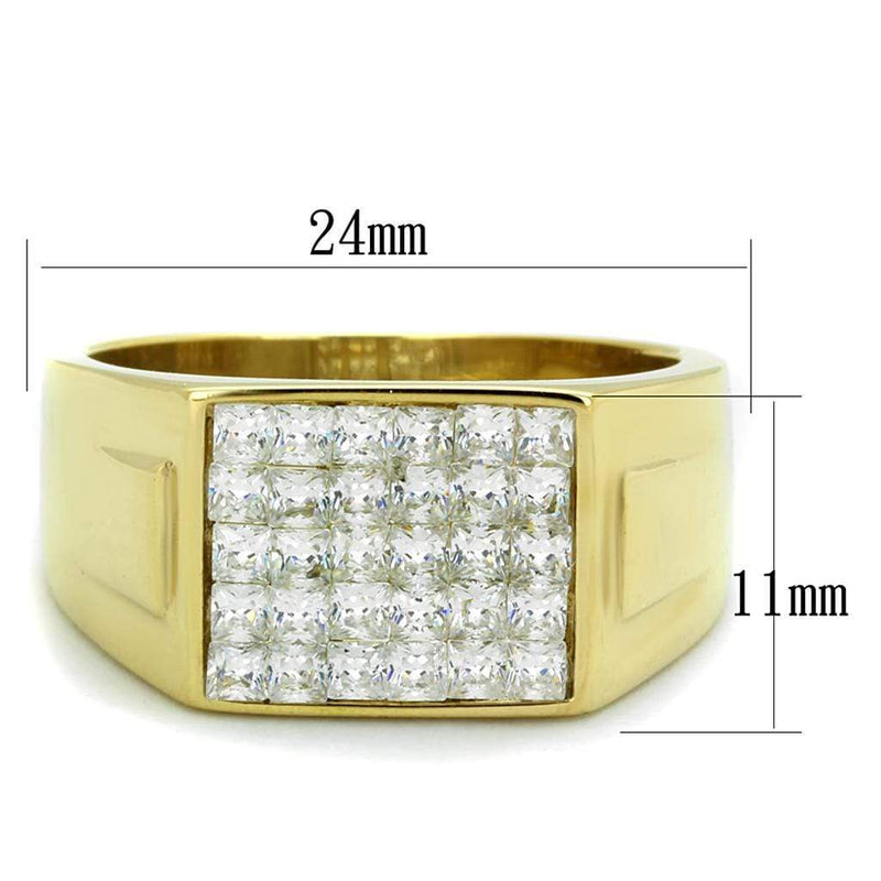 Gold Wedding Ring Sets TK2048 Gold - Stainless Steel Ring with CZ