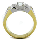 Gold Wedding Ring Sets TK2049 Two-Tone Gold - Stainless Steel Ring with CZ