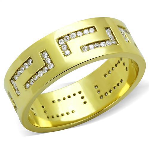 Gold Wedding Ring Sets TK2051 Gold - Stainless Steel Ring with CZ