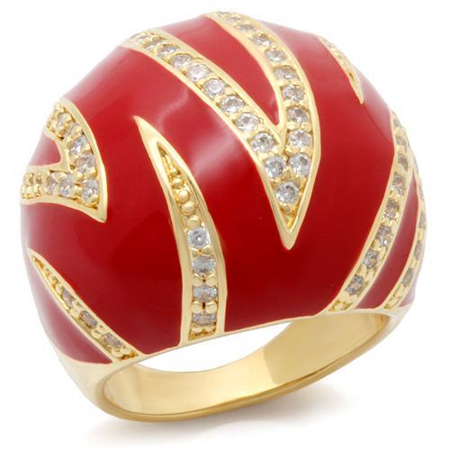 Gold Wedding Rings 0W229 Gold Brass Ring with AAA Grade CZ