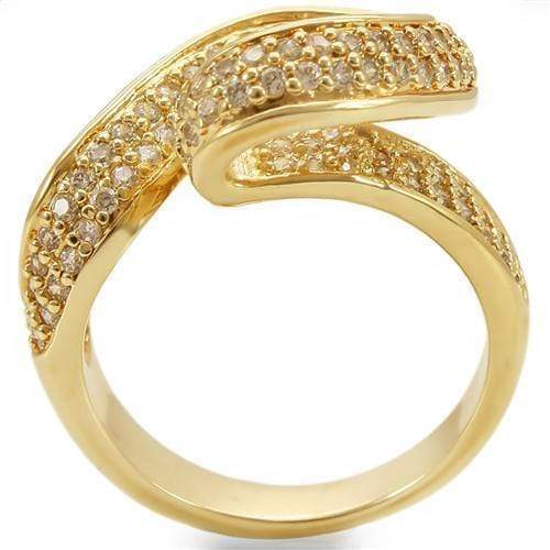 Gold Wedding Rings 0W317 Gold Brass Ring with AAA Grade CZ