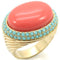 Gold Wedding Rings 0W334 Gold Brass Ring with Semi-Precious in Rose