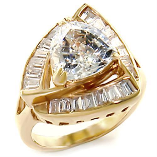 Gold Wedding Rings 10529 Gold Brass Ring with AAA Grade CZ