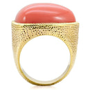 Gold Wedding Rings 1W026 Gold Brass Ring with Semi-Precious in Rose