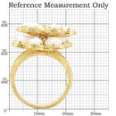 Silver Jewelry Rings Gold Wedding Rings 1W045 Gold Brass Ring with Synthetic in White Alamode Fashion Jewelry Outlet