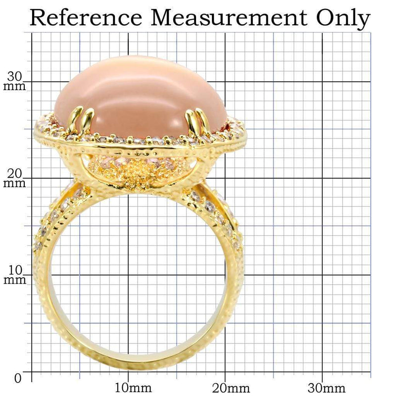 Silver Jewelry Rings Gold Wedding Rings 1W056 Gold Brass Ring with Synthetic in Champagne Alamode Fashion Jewelry Outlet