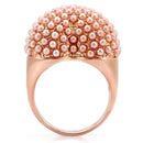 Gold Wedding Rings 1W059 Rose Gold Brass Ring with Synthetic in Rose