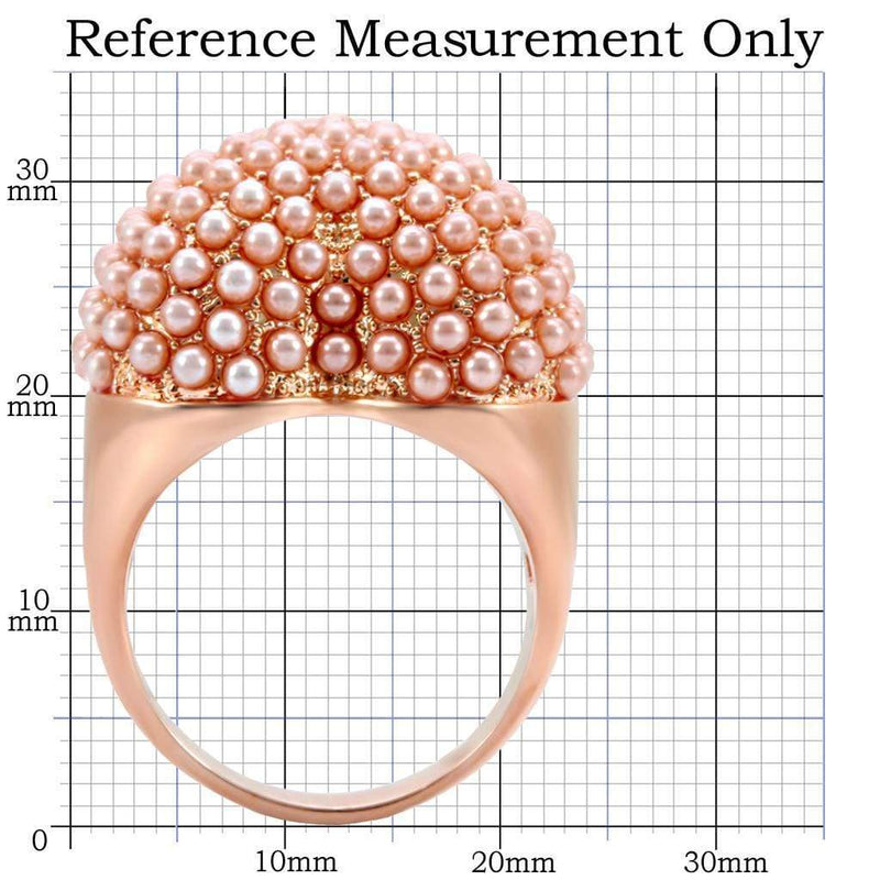 Gold Wedding Rings 1W059 Rose Gold Brass Ring with Synthetic in Rose