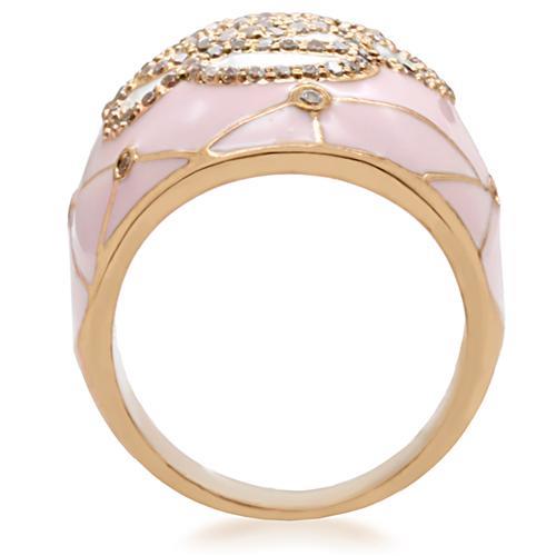 Gold Wedding Rings 1W098 Gold Brass Ring with AAA Grade CZ
