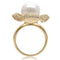 Silver Jewelry Rings Gold Wedding Rings 1W103 Gold Brass Ring with Synthetic in White Alamode Fashion Jewelry Outlet