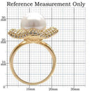 Silver Jewelry Rings Gold Wedding Rings 1W103 Gold Brass Ring with Synthetic in White Alamode Fashion Jewelry Outlet