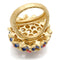 Gold Wedding Rings 1W106 Gold Brass Ring with Semi-Precious in Rose