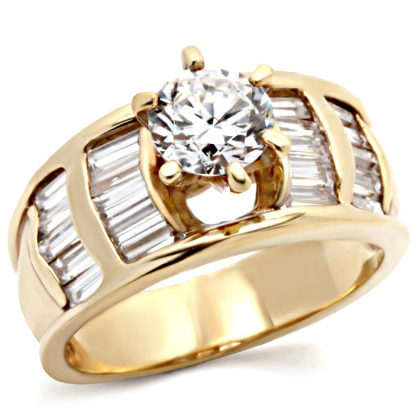 Silver Jewelry Rings Gold Wedding Rings 1W159 Gold Brass Ring with AAA Grade CZ Alamode Fashion Jewelry Outlet