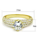 Gold Wedding Rings 3W1255 Gold Brass Ring with AAA Grade CZ