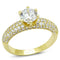 Gold Wedding Rings 3W1255 Gold Brass Ring with AAA Grade CZ