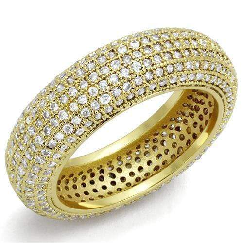 Gold Wedding Rings 3W1272 Gold Brass Ring with AAA Grade CZ