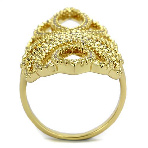 Gold Wedding Rings 3W1274 Gold Brass Ring with AAA Grade CZ