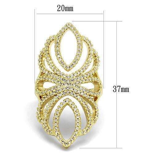 Gold Wedding Rings 3W1274 Gold Brass Ring with AAA Grade CZ