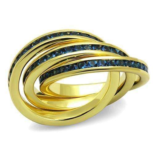 Gold Wedding Rings 3W1329 Gold Brass Ring with Synthetic in Montana