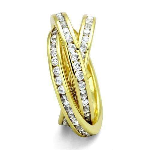 Gold Wedding Rings 3W1330 Gold Brass Ring with AAA Grade CZ