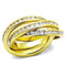 Gold Wedding Rings 3W1330 Gold Brass Ring with AAA Grade CZ