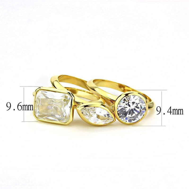 Silver Jewelry Rings Gold Wedding Rings 3W1482 Gold Brass Ring with AAA Grade CZ Alamode Fashion Jewelry Outlet