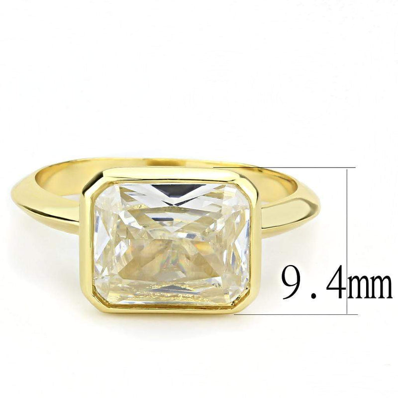 Gold Wedding Rings 3W1483 Gold Brass Ring with AAA Grade CZ