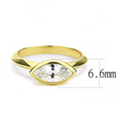 Gold Wedding Rings 3W1484 Gold Brass Ring with AAA Grade CZ