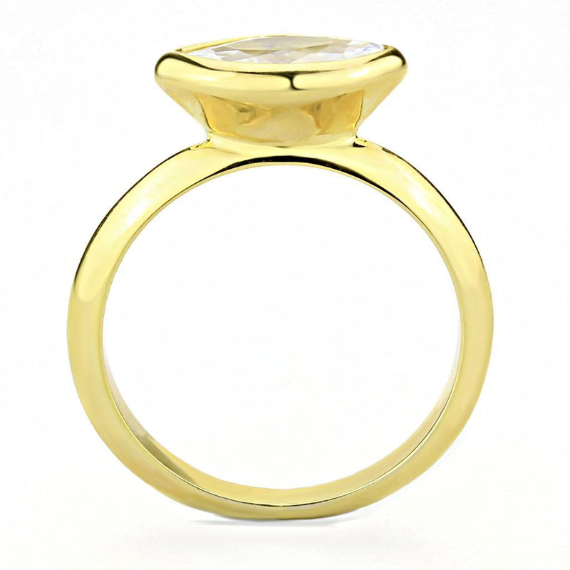 Gold Wedding Rings 3W1484 Gold Brass Ring with AAA Grade CZ