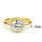 Gold Wedding Rings 3W1485 Gold Brass Ring with AAA Grade CZ