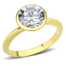 Gold Wedding Rings 3W1485 Gold Brass Ring with AAA Grade CZ