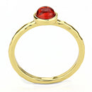 Gold Wedding Rings 3W1496 Gold Brass Ring with Synthetic in Garnet