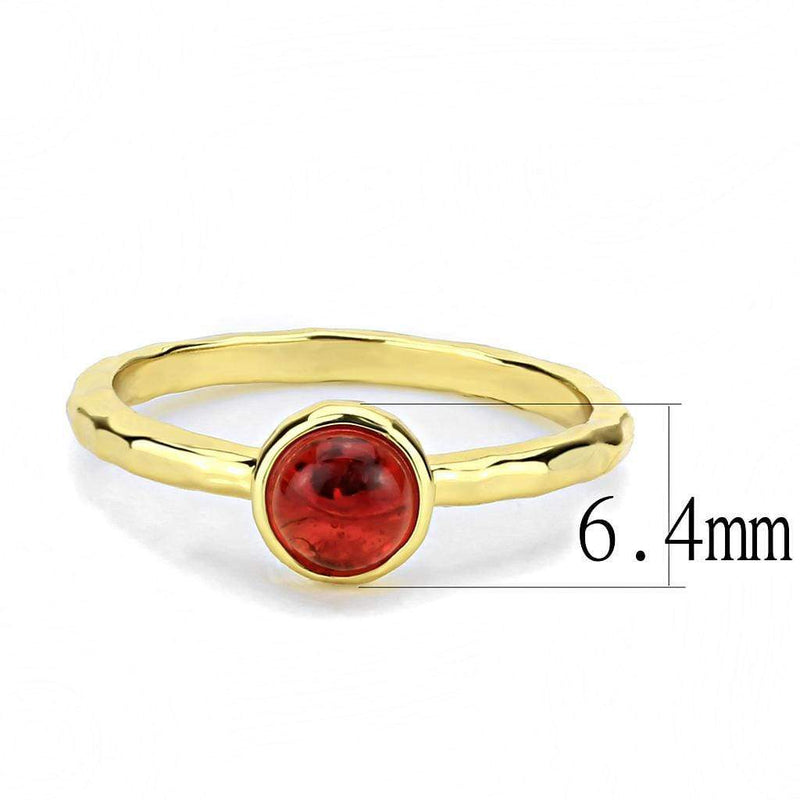 Gold Wedding Rings 3W1496 Gold Brass Ring with Synthetic in Garnet