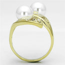 Gold Wedding Rings 3W522 Gold Brass Ring with Synthetic in White