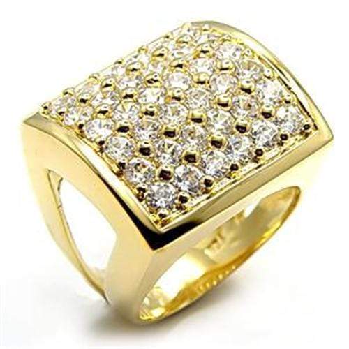 Gold Wedding Rings 7X003 Gold Brass Ring with AAA Grade CZ