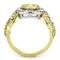 Gold Wedding Rings TK3704 Two-Tone Gold - Stainless Steel Ring with Crystal