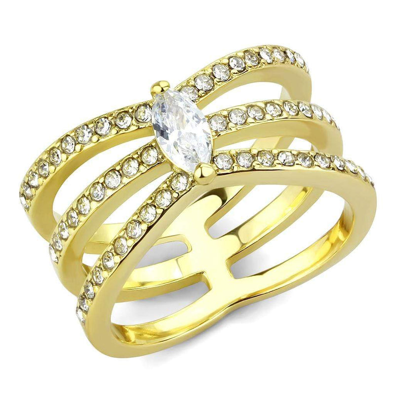 Gold Wedding Rings TK3705 Gold - Stainless Steel Ring with AAA Grade CZ