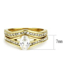 Gold Wedding Rings TK3706 Gold - Stainless Steel Ring with AAA Grade CZ