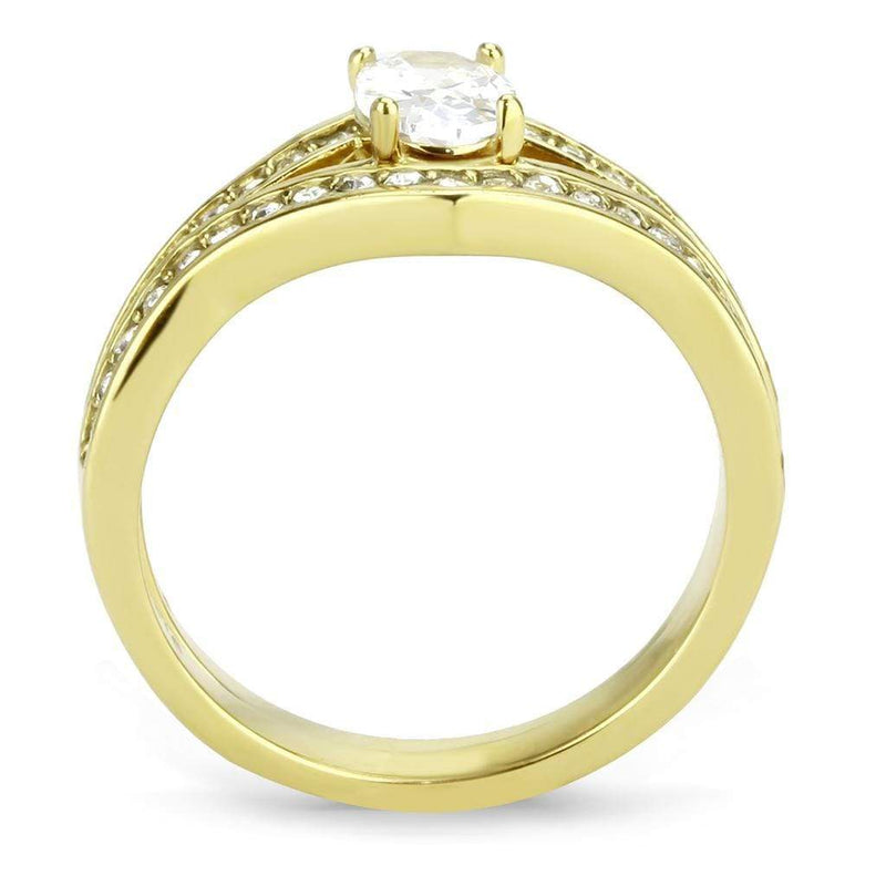 Gold Wedding Rings TK3706 Gold - Stainless Steel Ring with AAA Grade CZ