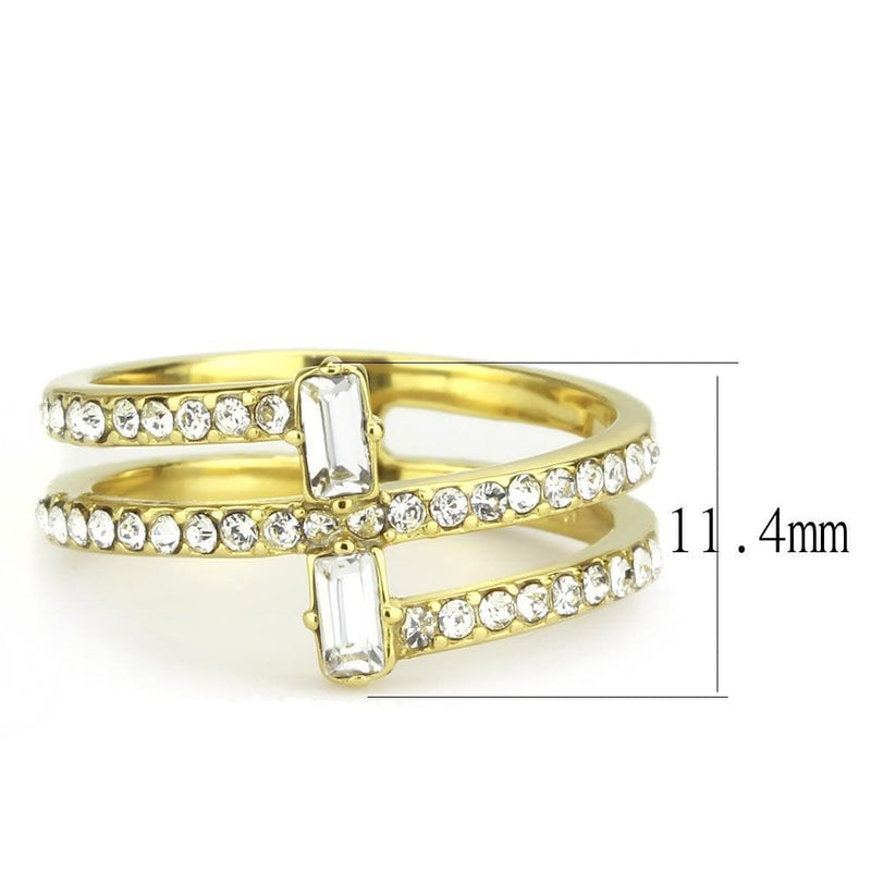 Gold Wedding Rings TK3707 Gold - Stainless Steel Ring with Crystal